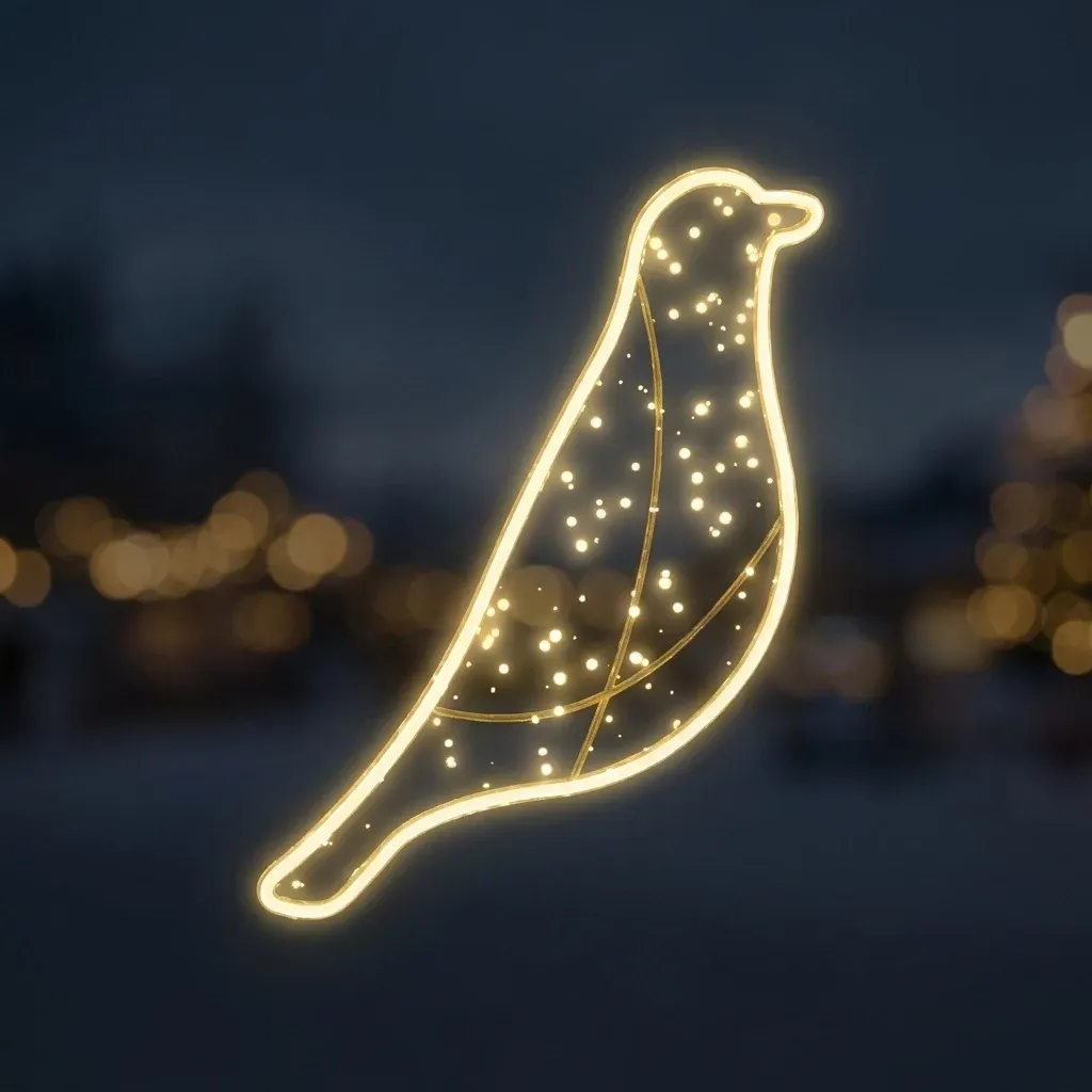 Easy Fix Oiseau lumineux 2D LED, avec tresse, suspendu, 90 × 34 × 5 cm, blanc chaud, aluminium