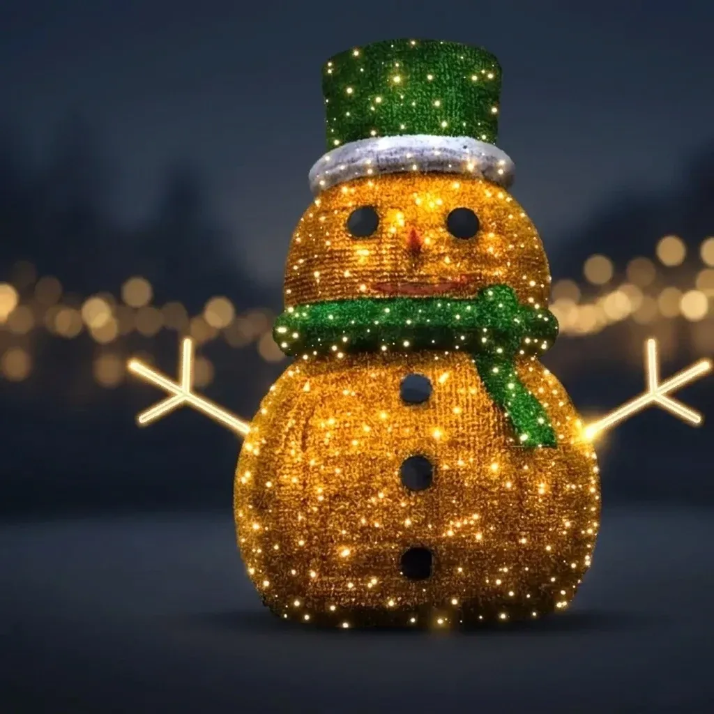 Eco Fix 3D LED bonhomme de neige, 600 × 240 cm, blanc chaud, aluminium