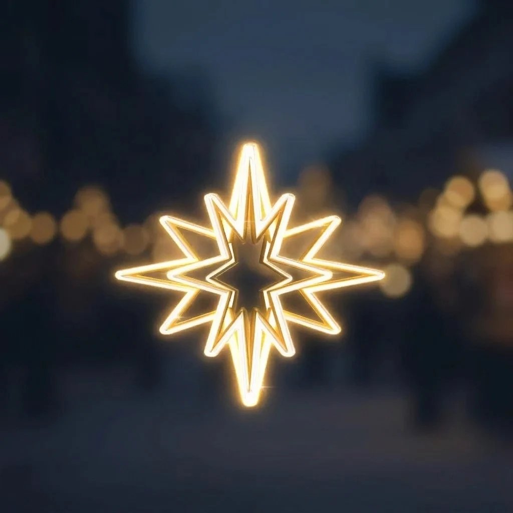 Étoile LED 3D Easy Fix pour le sapin, Ø 70 cm, blanc chaud, aluminium