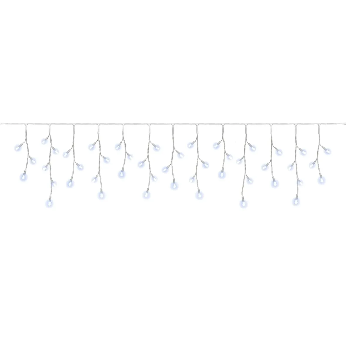 Guirlande lumineuse LED d'extérieur Easy Fix « glaçons », 300 × 50 cm, blanc glacé, 114 LED, câble blanc, IP67, rallonge