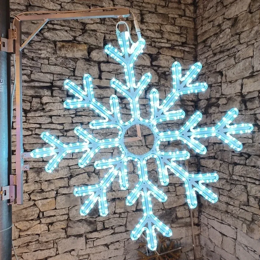Easy Fix 2D LED light flake X, Ø 102 cm, blanc glacé Impression 3D, kit d'éclairage public, aluminium