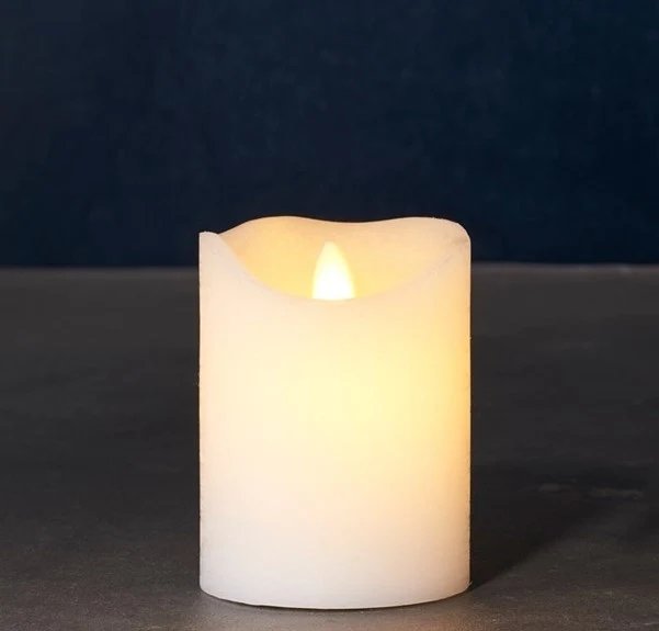 Téléchargé Wax Bougie LED Sara exclusive, 10 cm, blanc