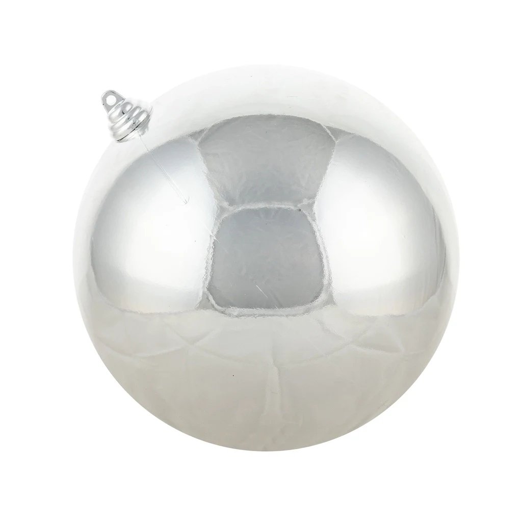 Production - Boule en plastique, diamètre 20 cm, argenté, brillant