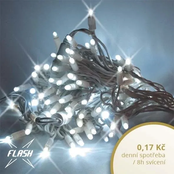 Téléchargé Chaîne lumineuse à LED FLASH, 20 m, blanc glacé, 120 diodes, IP44