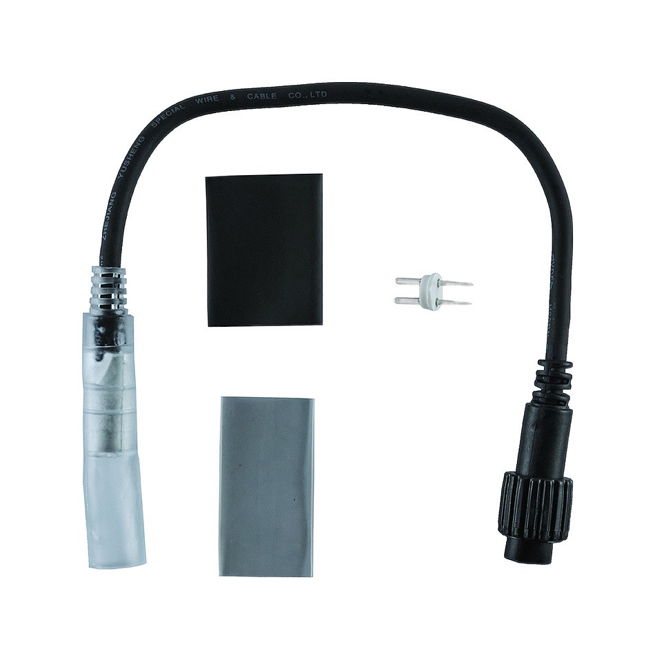 Connexion entre le tuyau LED et Easy Fix 0,25 m, noir, mâle, IP67