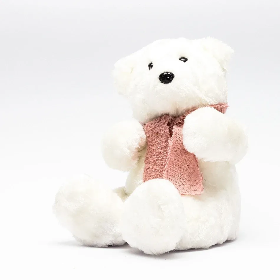 Téléchargé Décoration ourson 19 × 18 × 20 cm, blanc, polystyrène, peluche