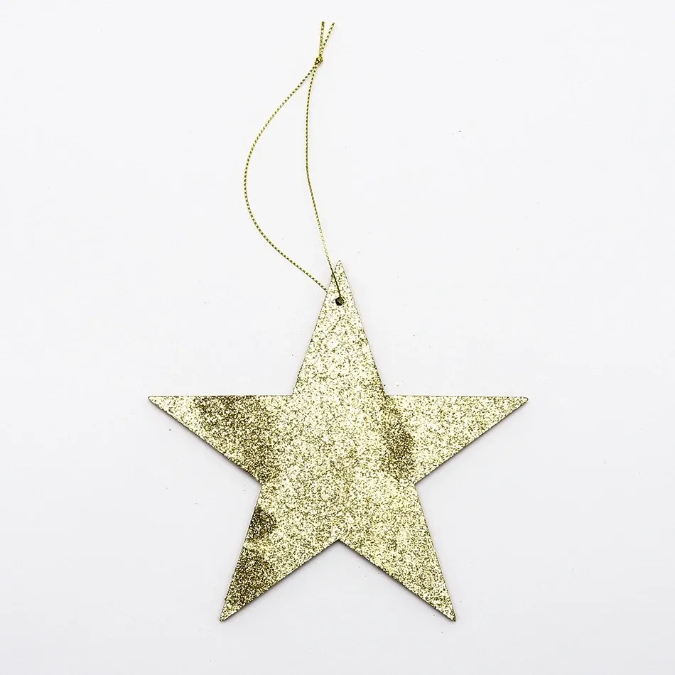 Production - Décoration de Noël étoile d'or, solide, 15 cm