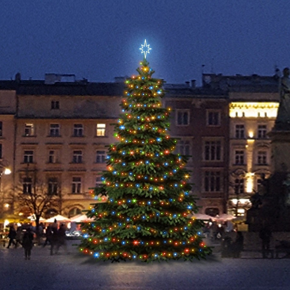 Jeu de lumières LED pour arbres de Noël de 6 à 8 m de haut, coloré