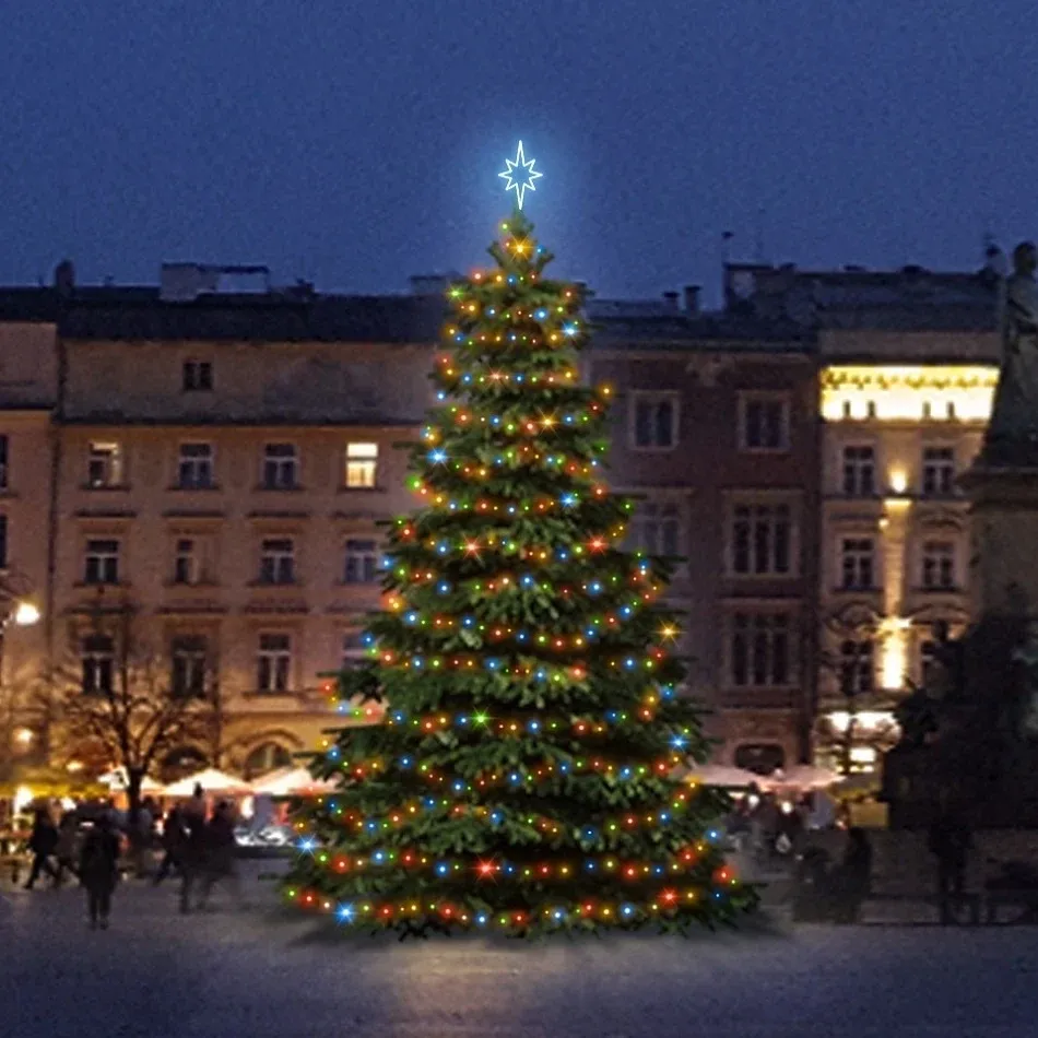 Jeu de lumières LED pour arbres de Noël de 6 à 8 m de haut, coloré
